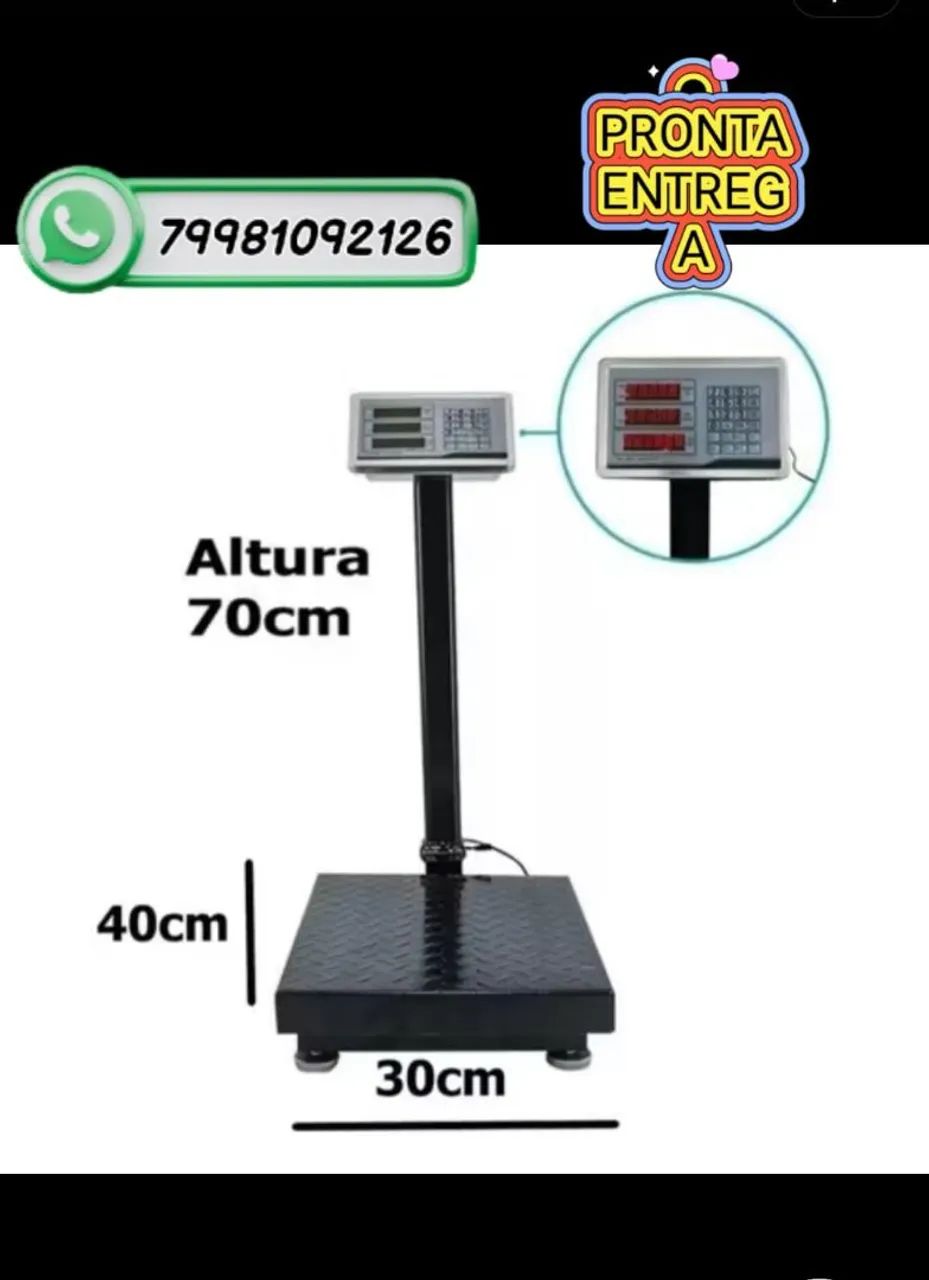 Balança digital 200kg plataforma nova completa Amira  - Foto 2