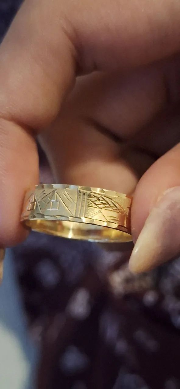 Anel/aliança de ouro 18k - Foto 3