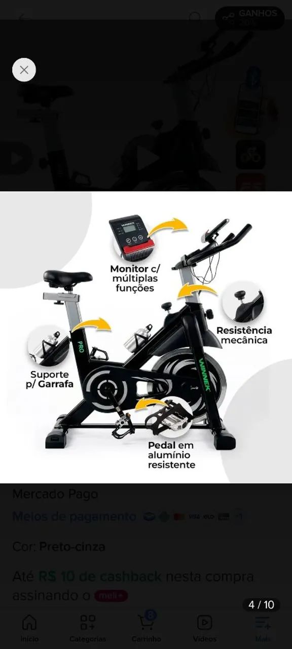 Bicicleta ergométrica winnick 