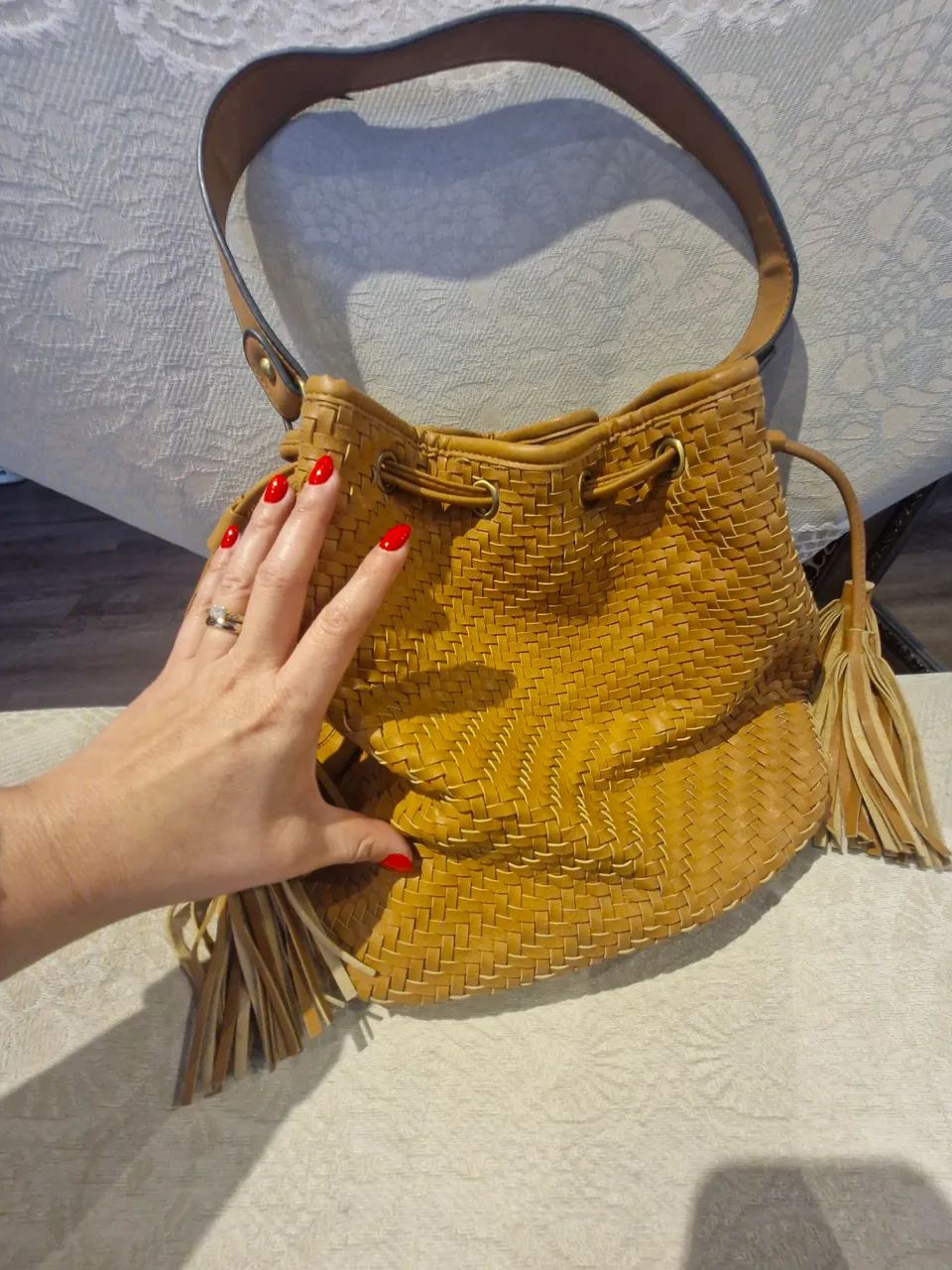 Bolsa caramelo franjas - Foto 5