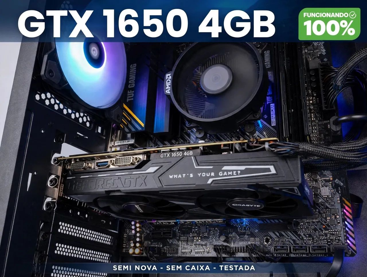 GTX 1650 4GB Gigabyte - Semi Nova - Funciona 100% - Retirada