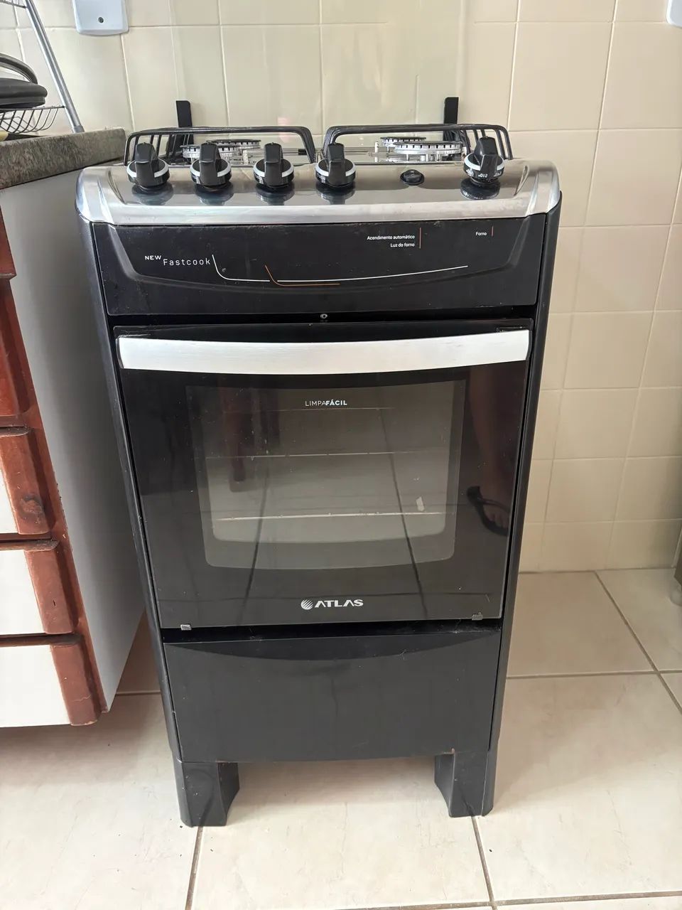 Fogão Atlas New Fastcook 4 Bocas Preto - Bivolt - Foto 4