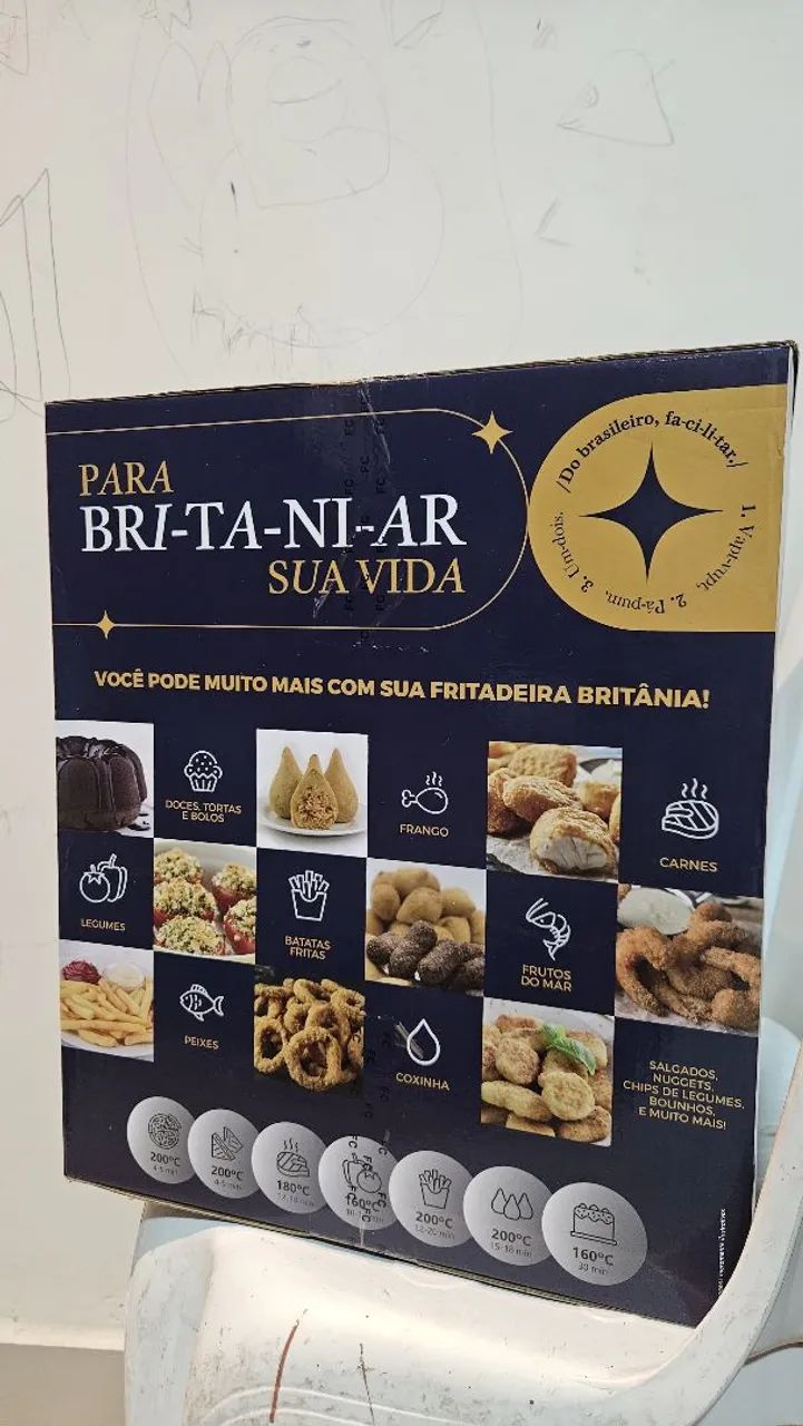 Air Fryer Britânia 4L 1500W Nova Lacrada (Nunca Usada) - Foto 3