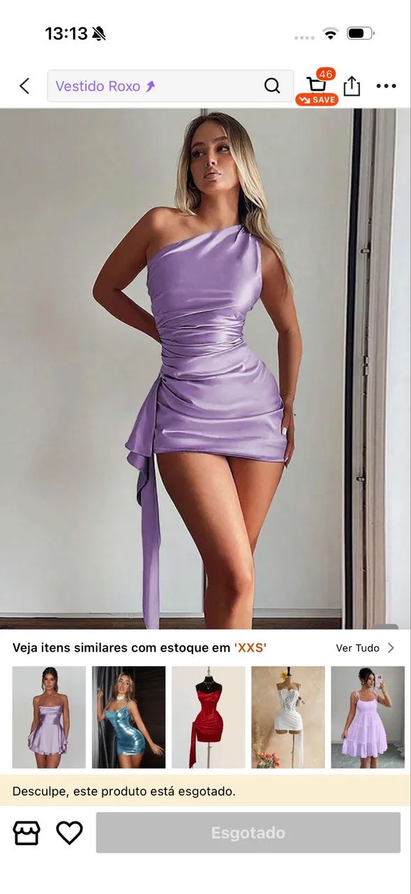 Vestido curto de cetim  - Foto 3