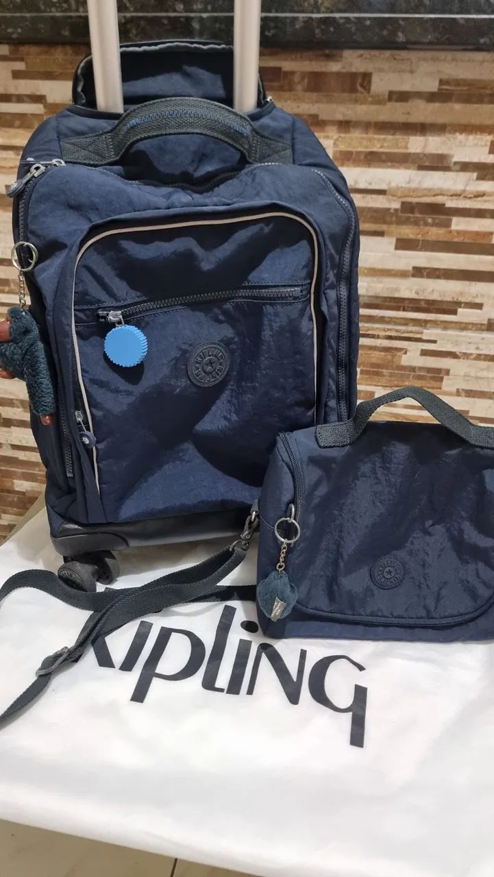 Mochila kipling original com lancheira 