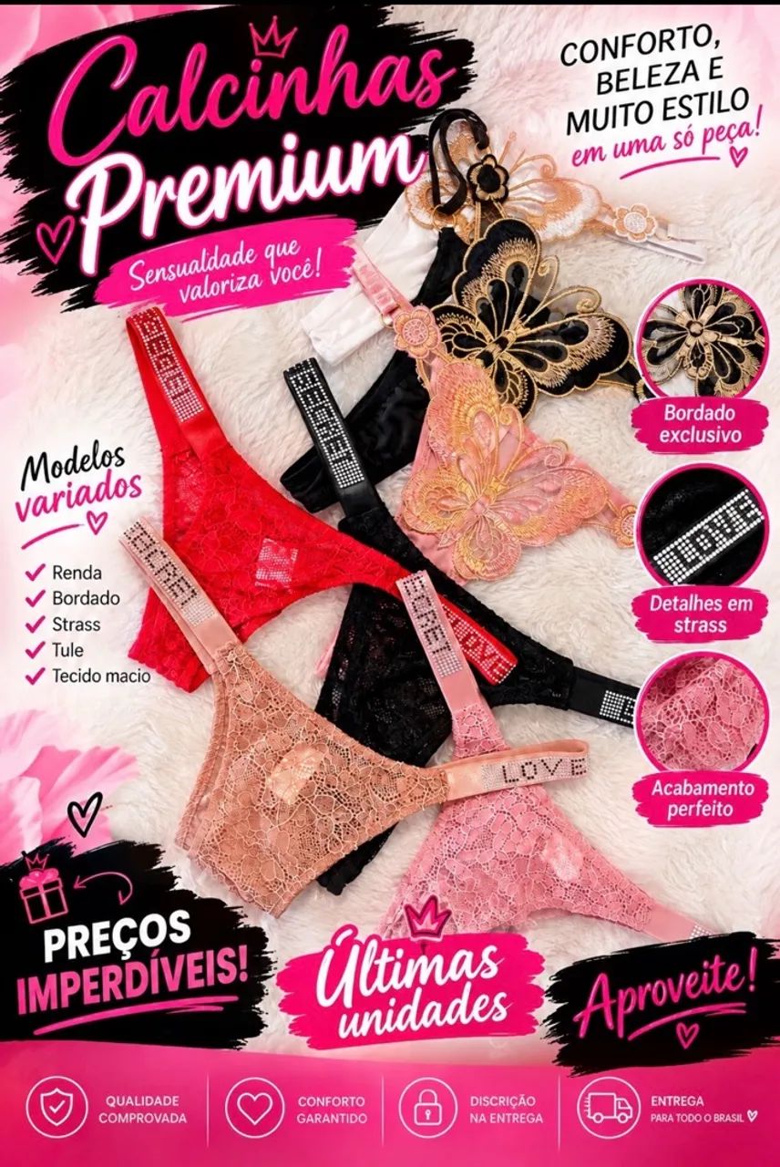 Calcinha renda - Modelo exclusivo.