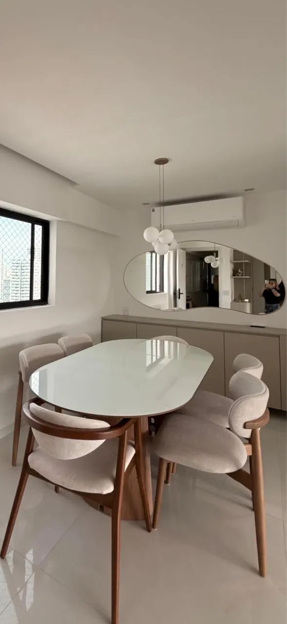 MESA OFFICINA DESIGN NOVA + 6 cadeiras 