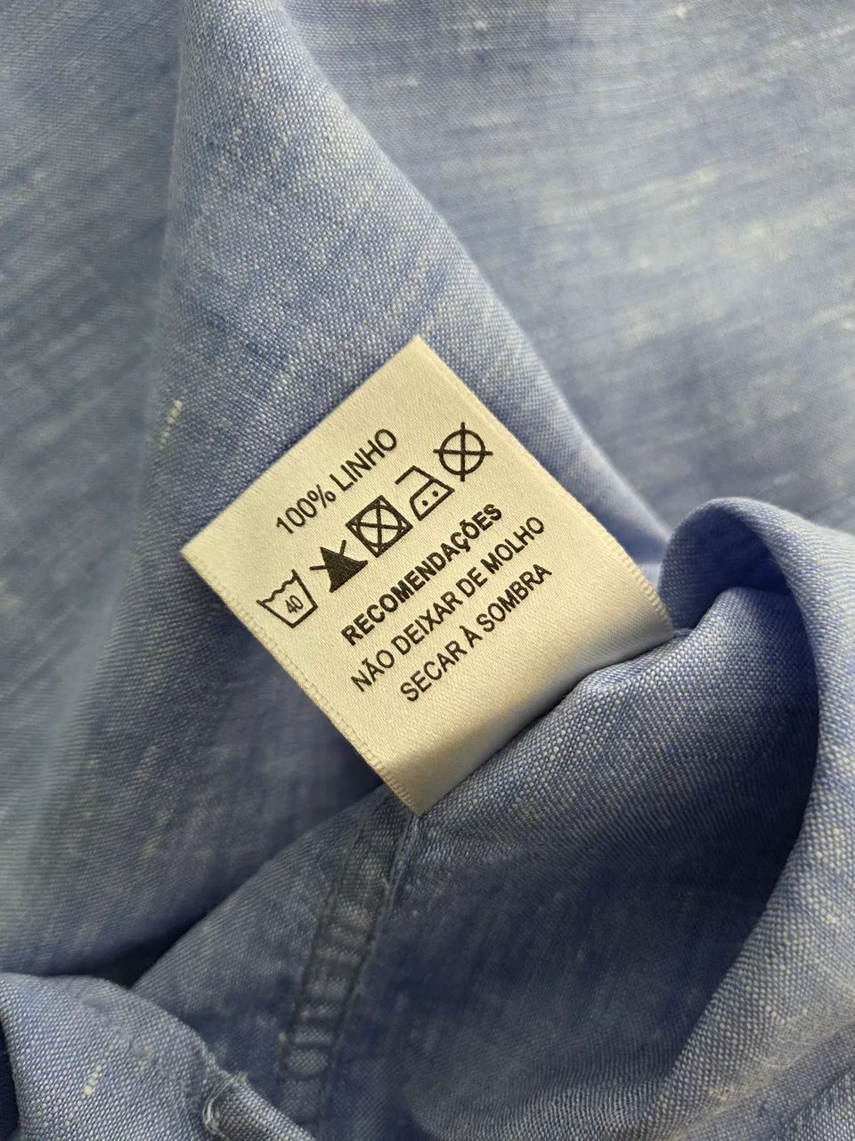 camisa richards puro linho azul - Foto 4