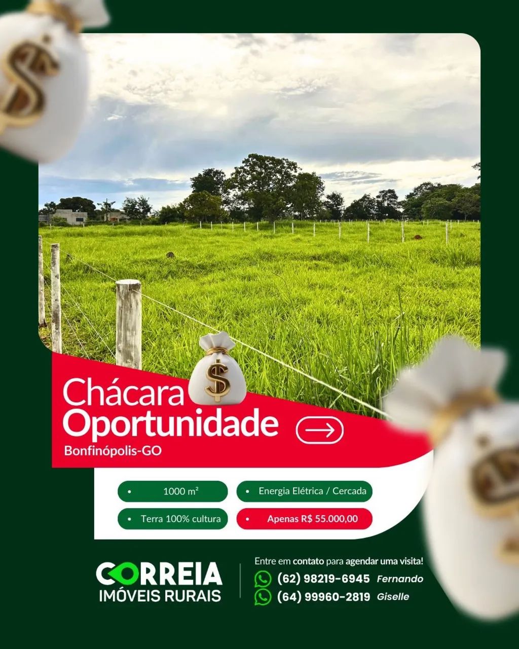 Chácaras Bonfinopolis próximo a cidade