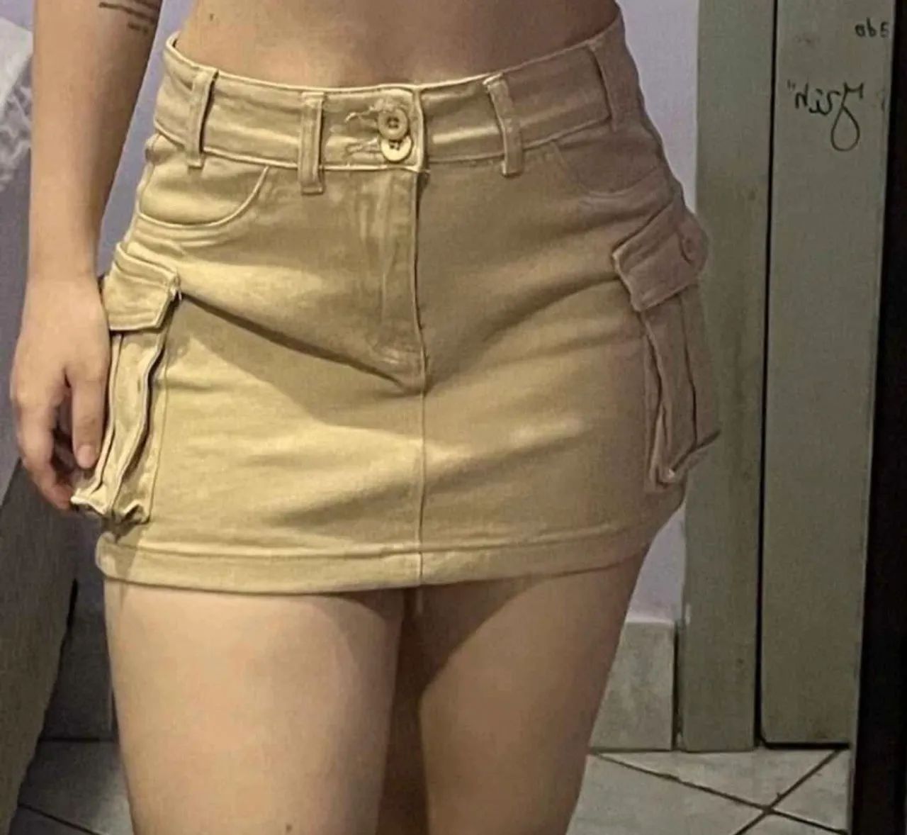 Saia jeans cargo 