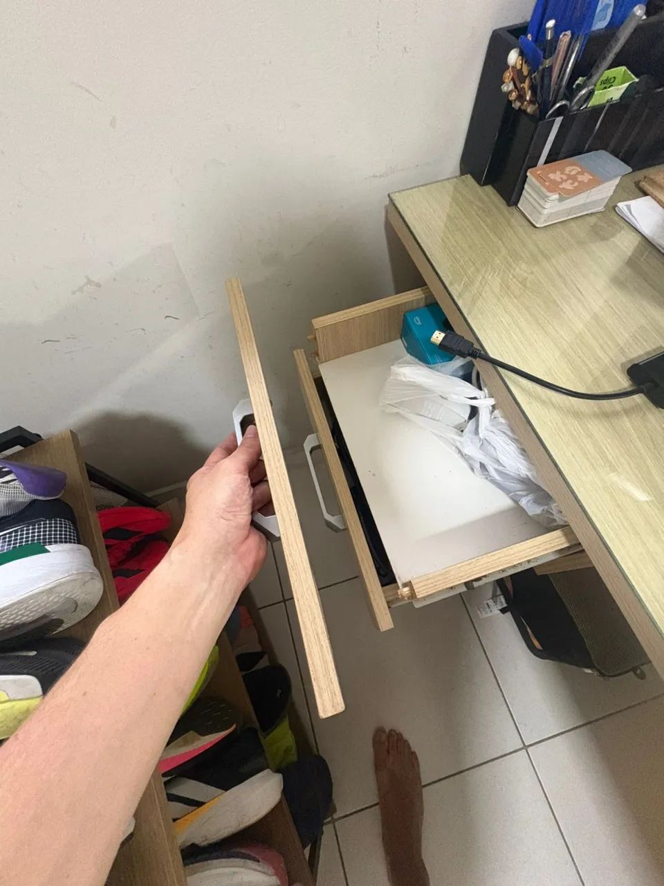 MESA DE ESCRITÓRIO COM VIDRO - Foto 6