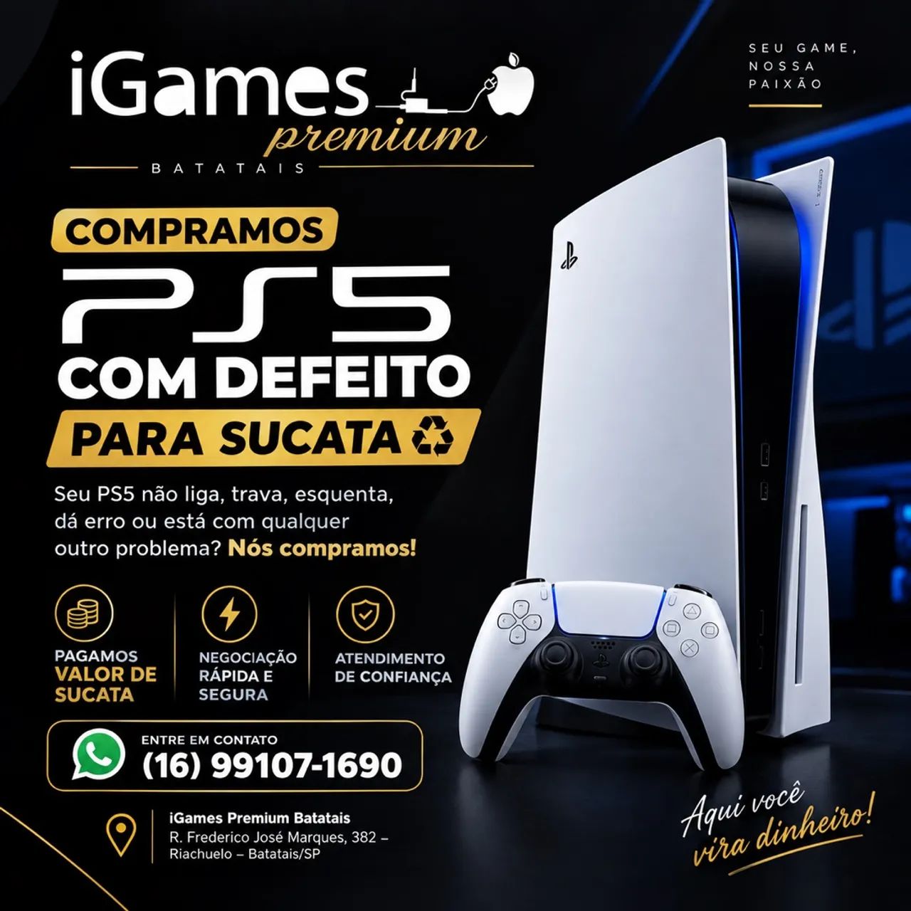 Comp.ramos ps5 defeito - sucata
