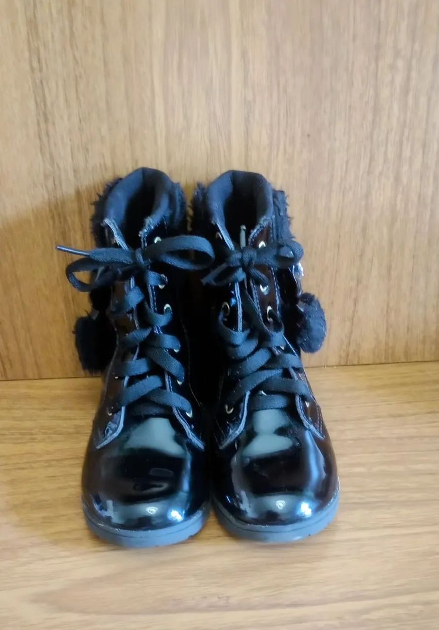 Bota Coturno Infantil Menina Cano Alto Tratorada Tamanho 25  - Foto 2
