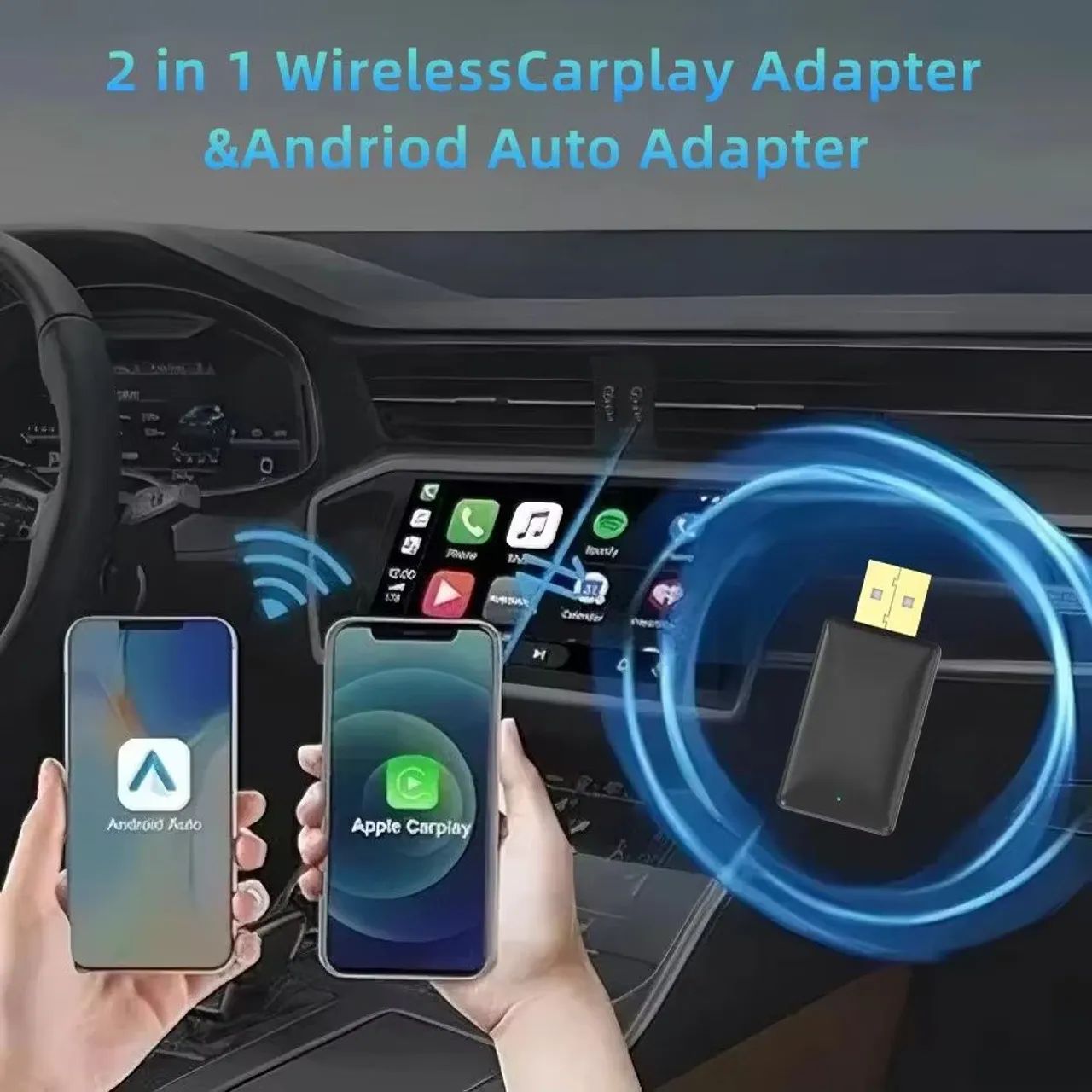 Adaptador Android auto carplay sem fio - Foto 3