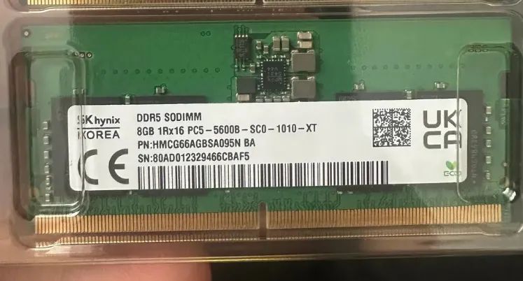 DDR5 Notebook RAM Memory, 8 GB453825749823662080