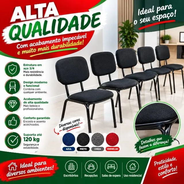 Cadeira fixa para escritório  - Foto 4