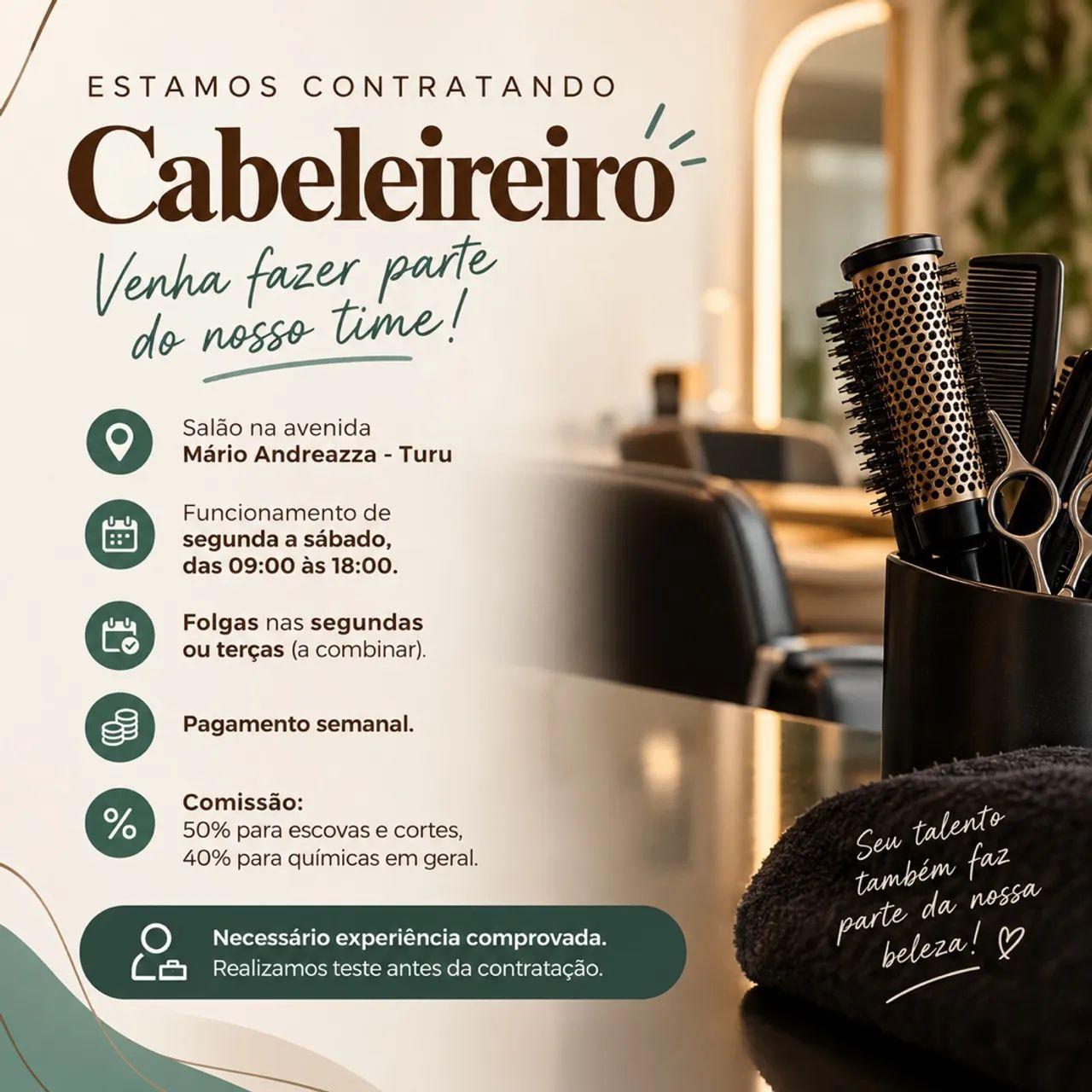 Vaga cabeleireiro 