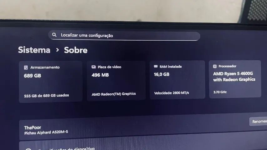 PC Gamer Ryzen 5 4600G | 16GB RAM | SSD+HD | Ótimo Estado - Foto 2