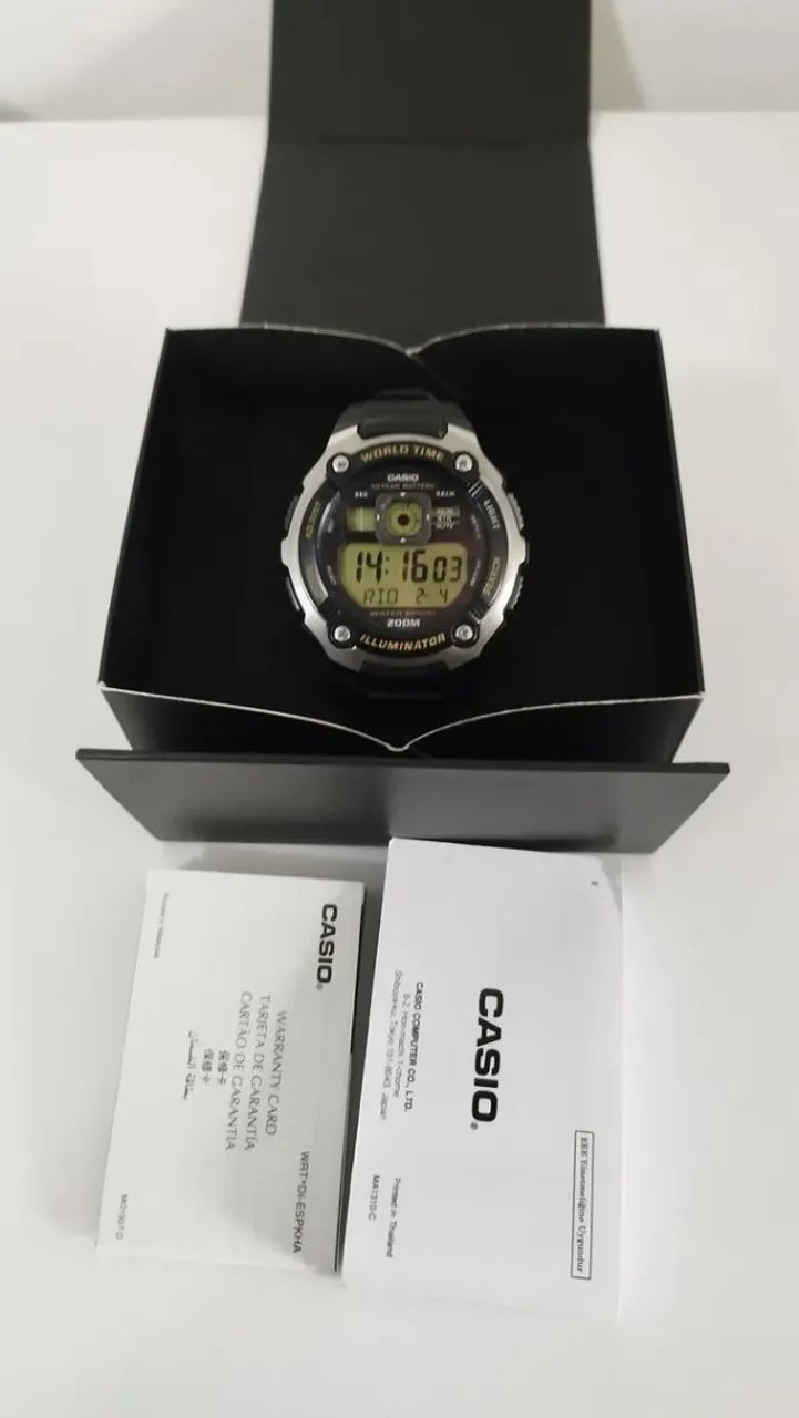 Relógio Casio Masculino Digital Standard Ae-2000w-9avdf Preto - Foto 5