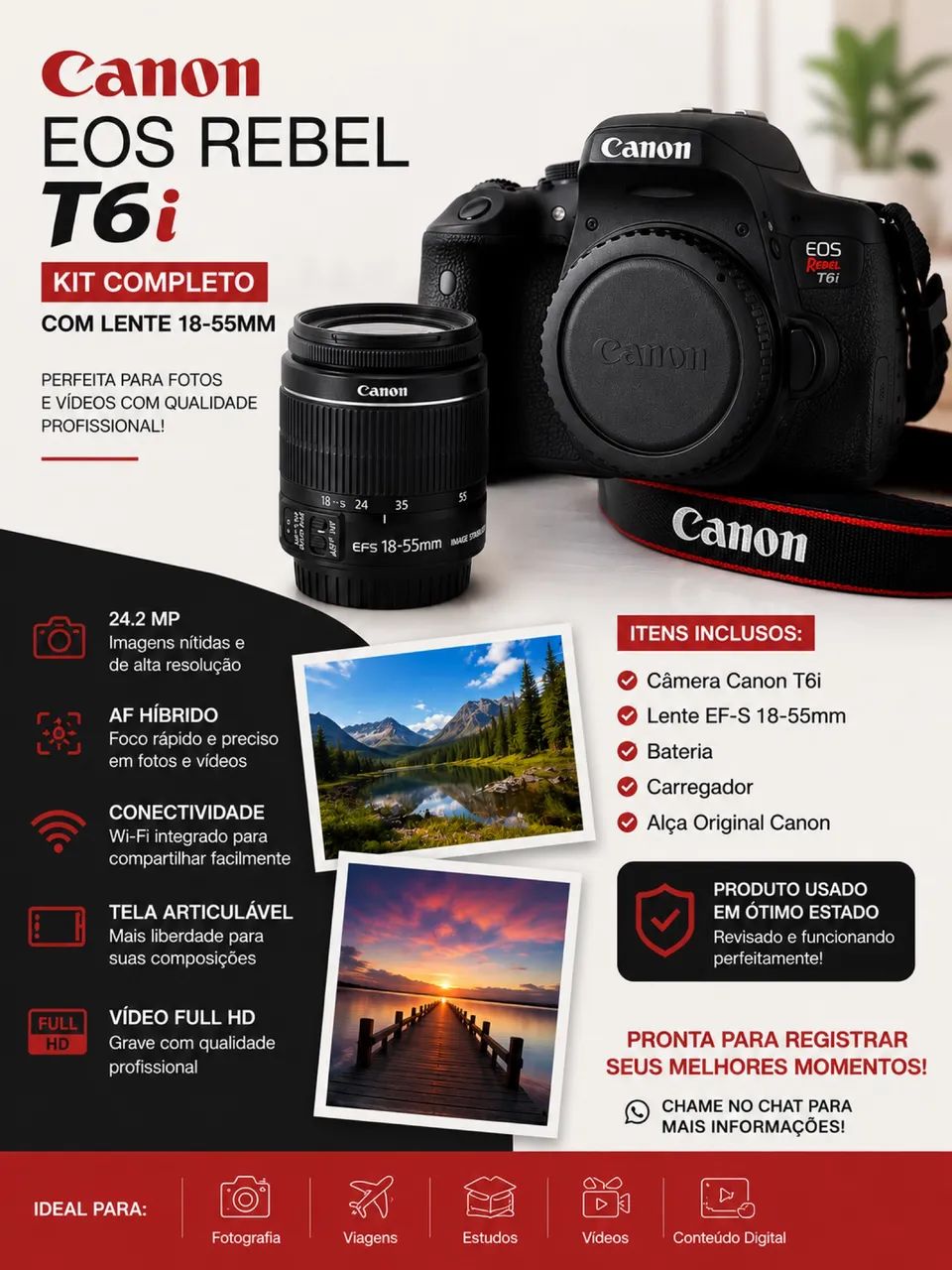 Câmera com lente - Foto 3