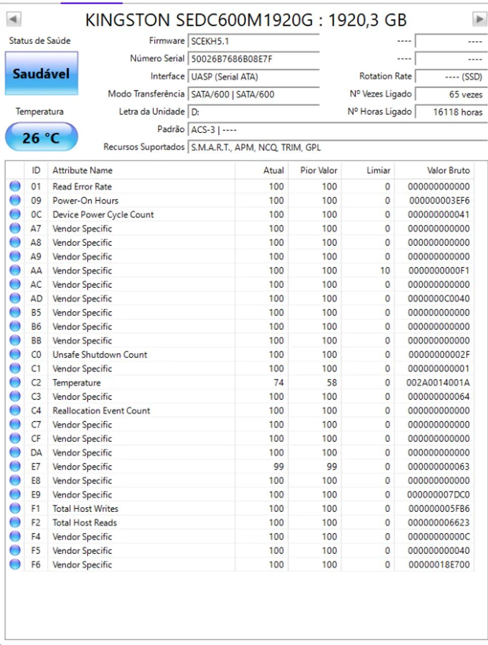 SSD SATA Kingston DC600M 1.92TB  - Foto 2