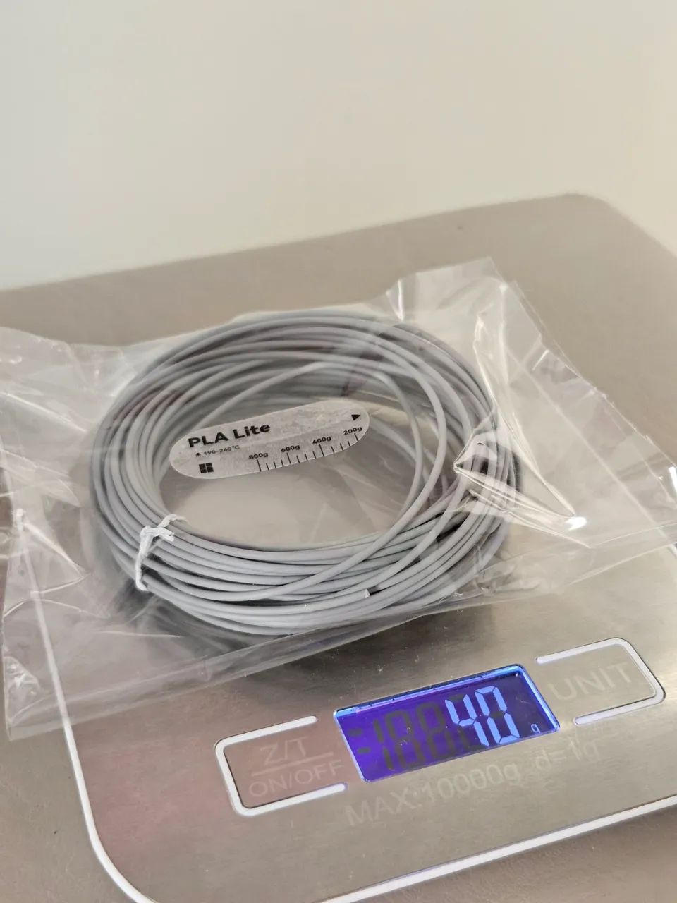 Filamento PLA da bambu lab cinza claro + paquimetro - Envio rápido 