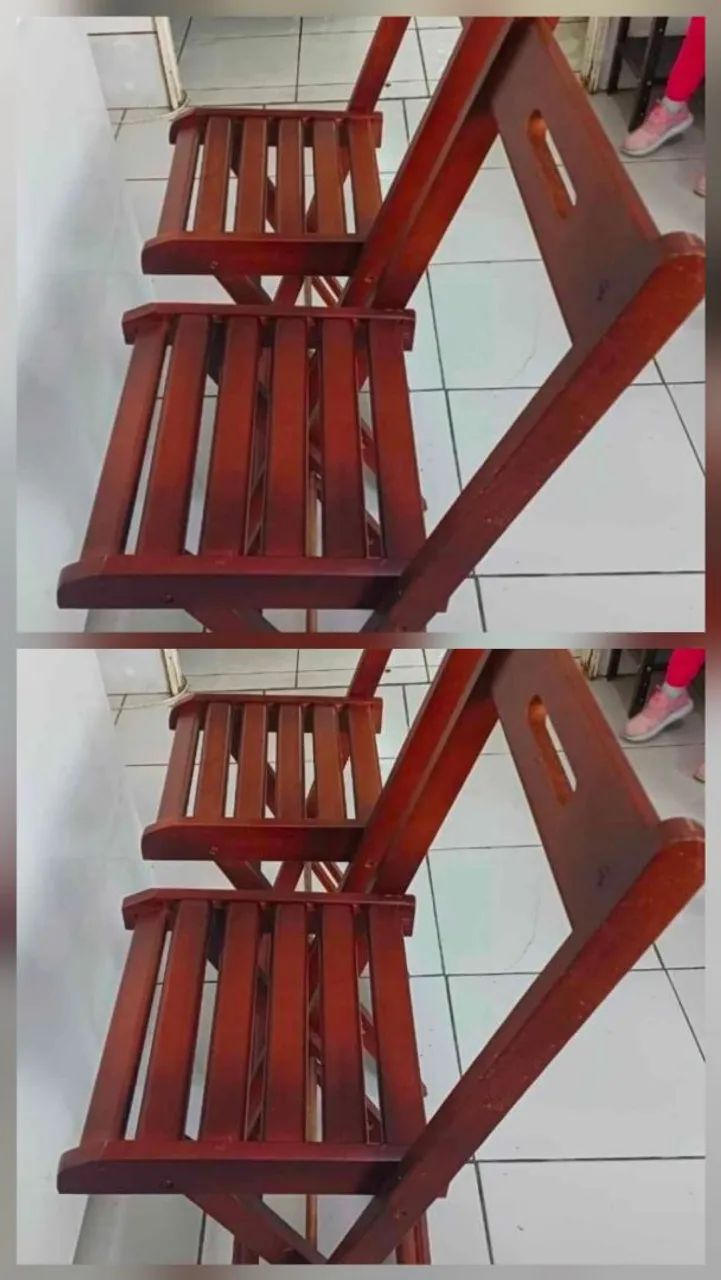 4 Banquetas de madeira 