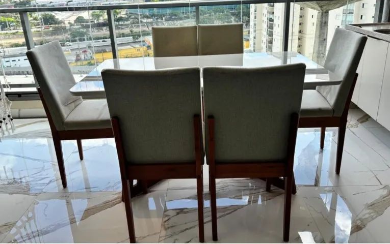 mesa de jantar retangular 6 lugares