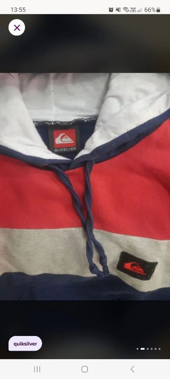 Casaco de moletom quiksilver juvenil 12 com touca - Foto 2