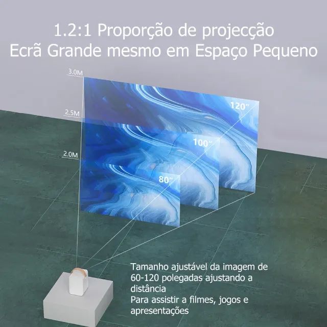 Projetor ISINBOX X8 (Android, WiFi, 5G) + Tripé - Foto 6