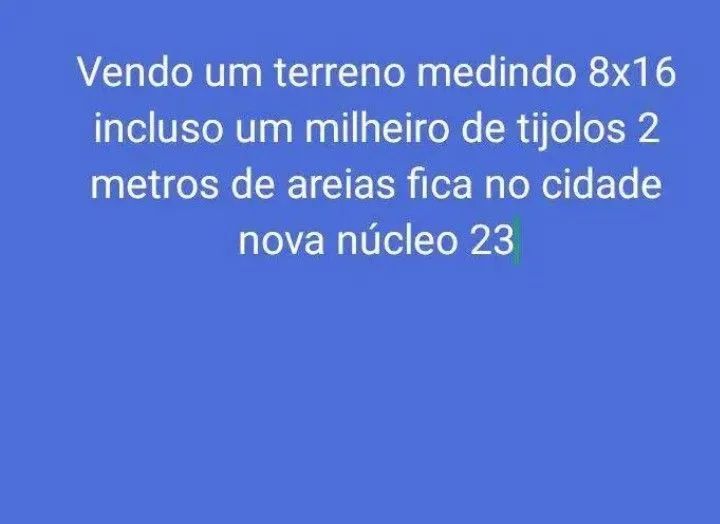 Vendo um terro no núcleo 23 