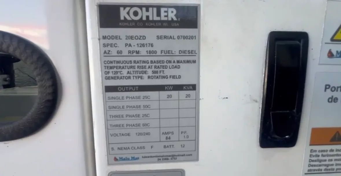 Gerador Marítimo Kohler 20 EOZD 1.154 horas. - Foto 8