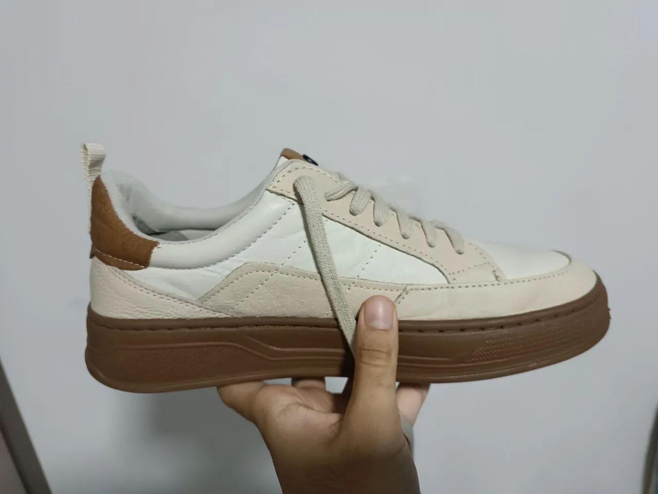 Sapatênis Democrata Denim Jay - Bege/Creme - Foto 5