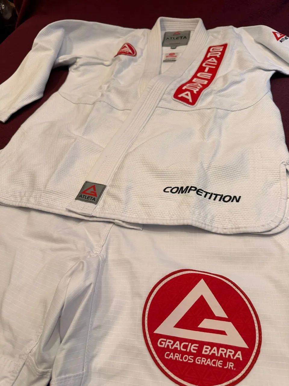 Kimono gracie Barra branco atleta A1 e A3