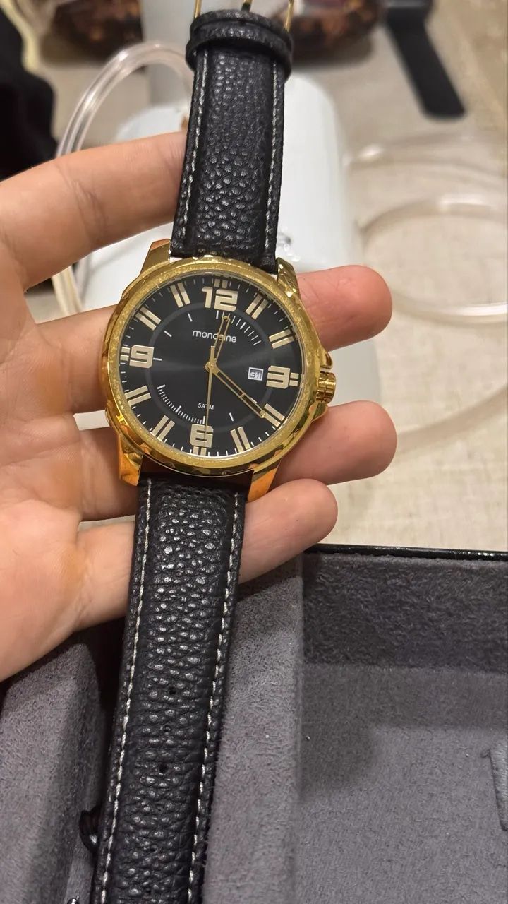 Relógio mondaine dourado - Foto 2