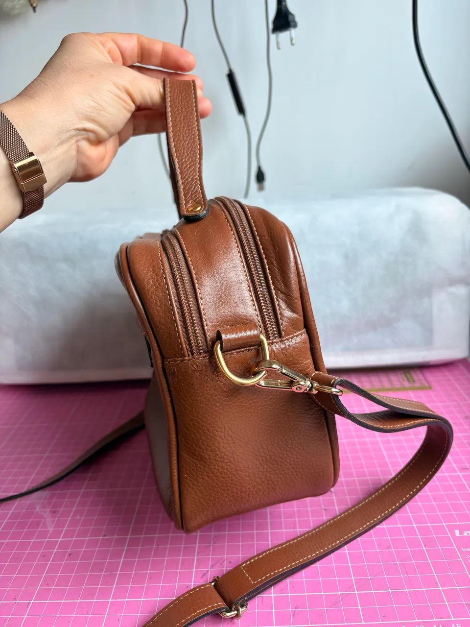 Bolsa em couro legítimo  - Foto 3