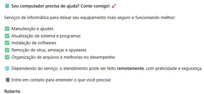 Seu computador precisa de ajuda? Conte comigo!