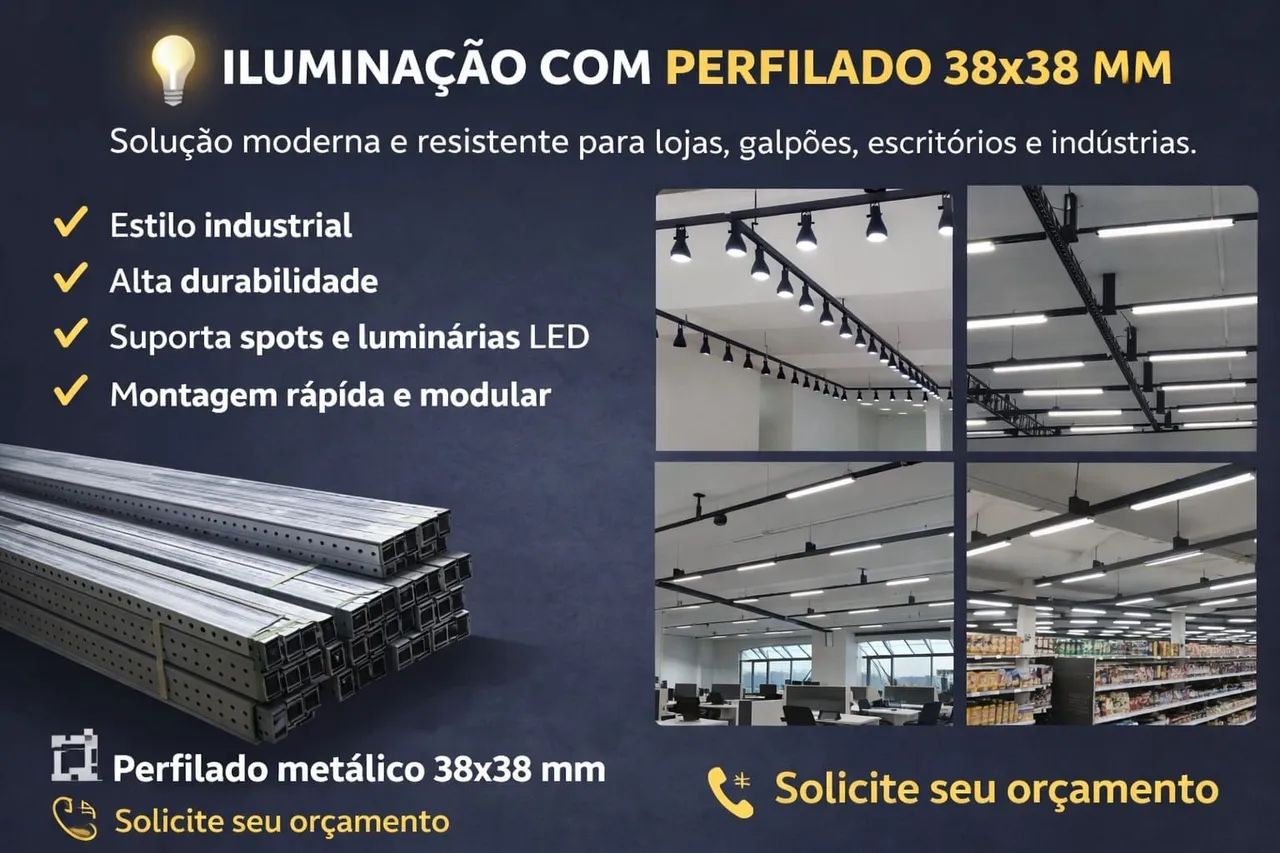 Perfilado eletrocalha 38x38mmX6m 