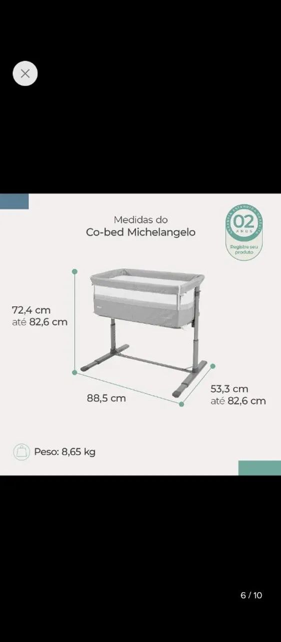 Berço acoplado MICHELANGELO NOVO - Foto 3