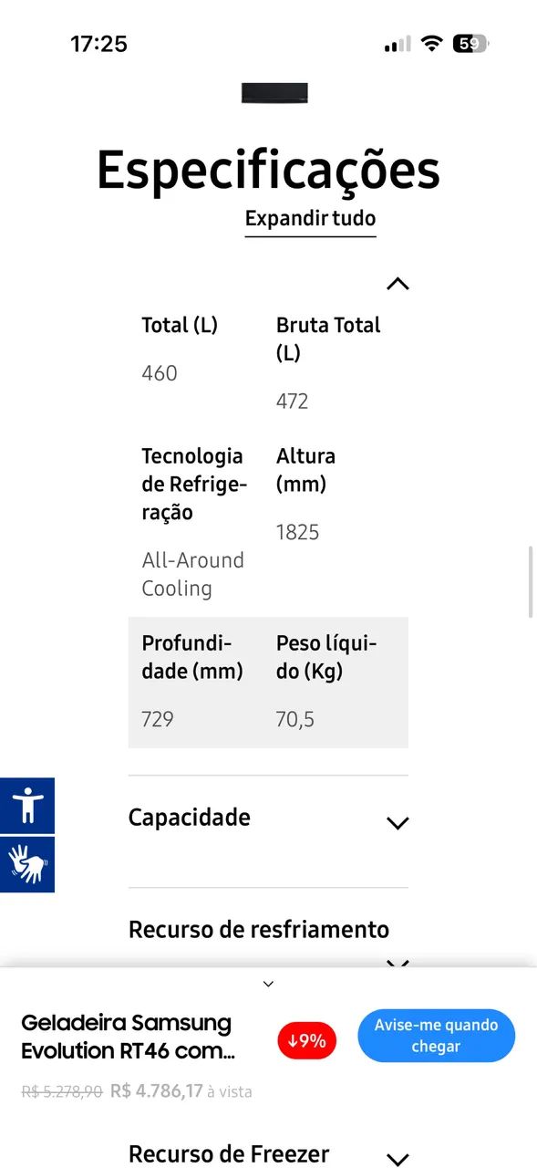 Geladeira Samsung bivolt - Foto 2