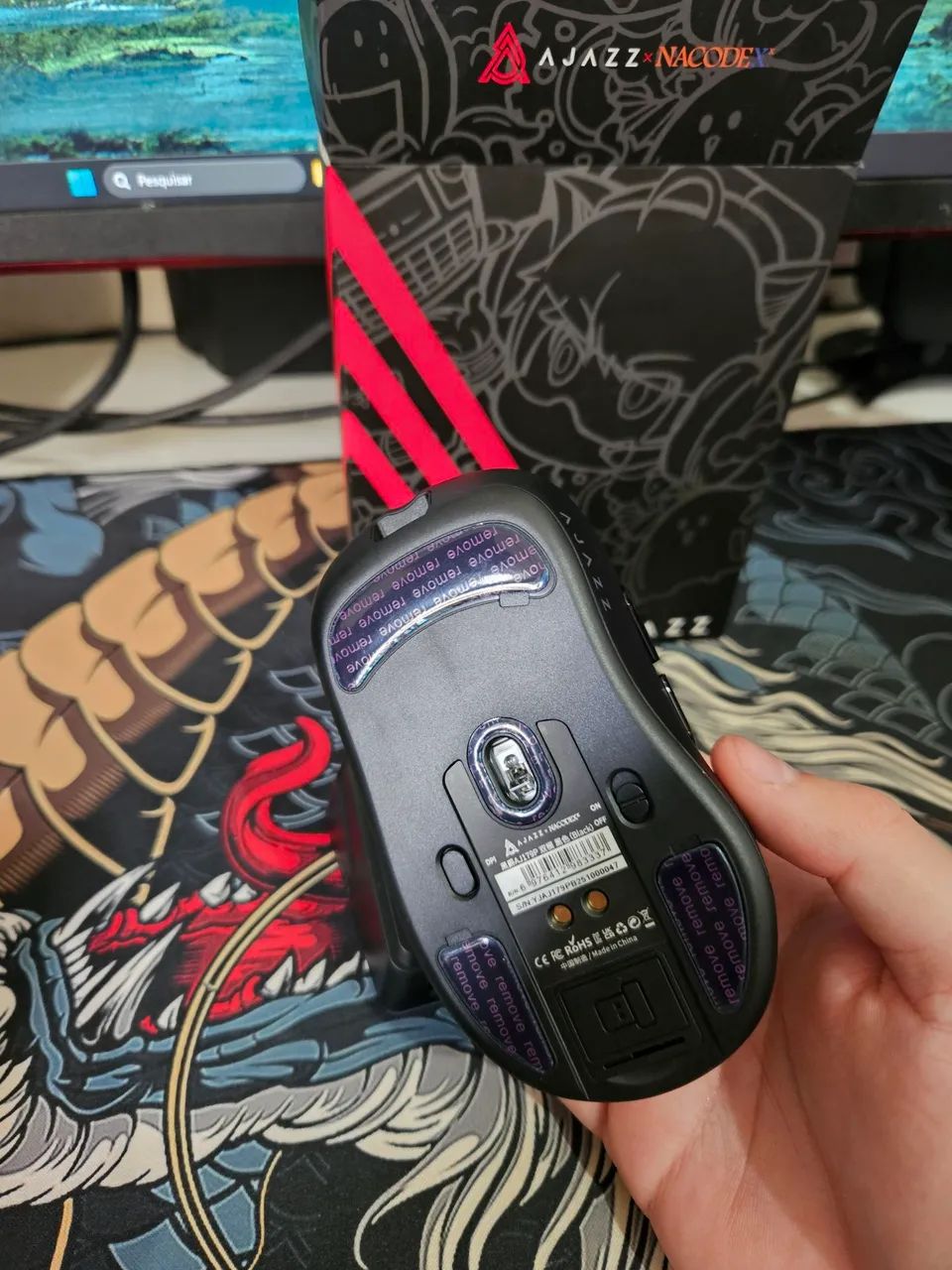 Mouse Ajazz Aj179P com dock de carregamento  - Foto 5