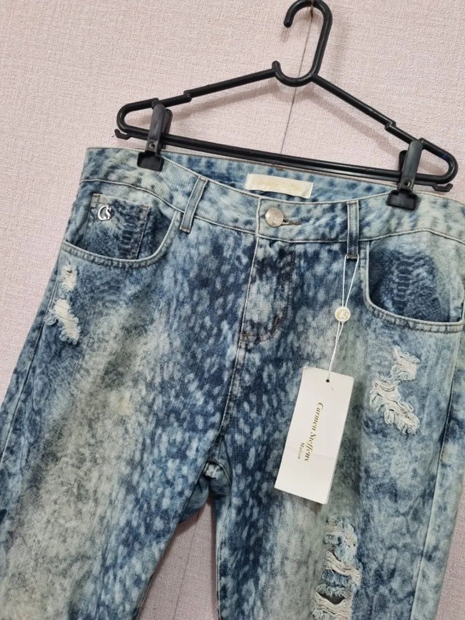 calça jeans carmen steffens destroyed - Foto 3