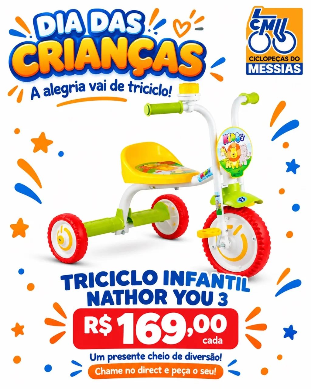 TRICICLO VELOCÍPEDE ALUMÍNIO  