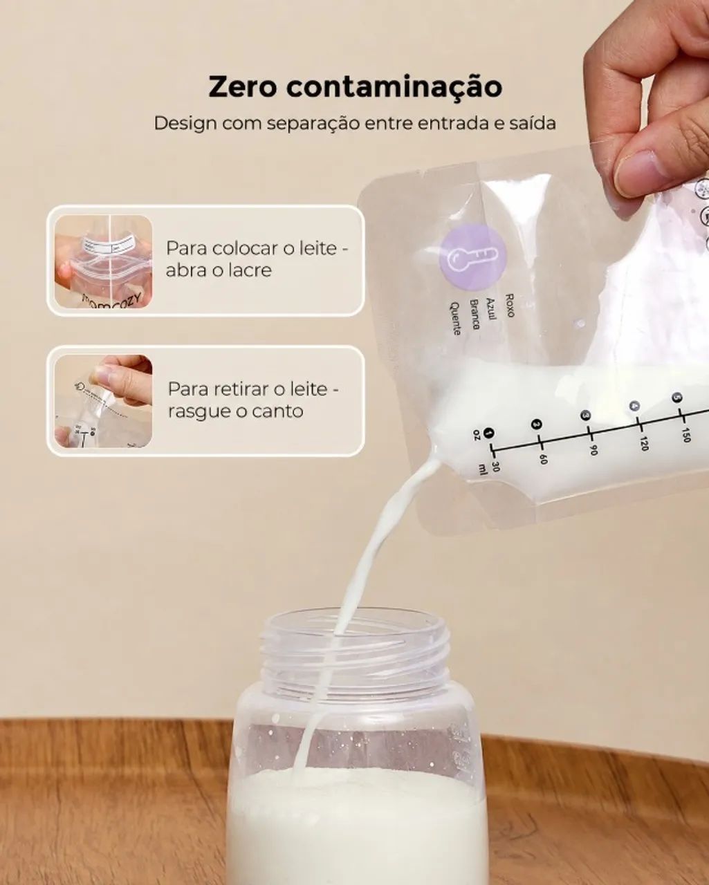 Sacos Momcozy Temp-Sensing 50un 180ml Leite Materno - Foto 4