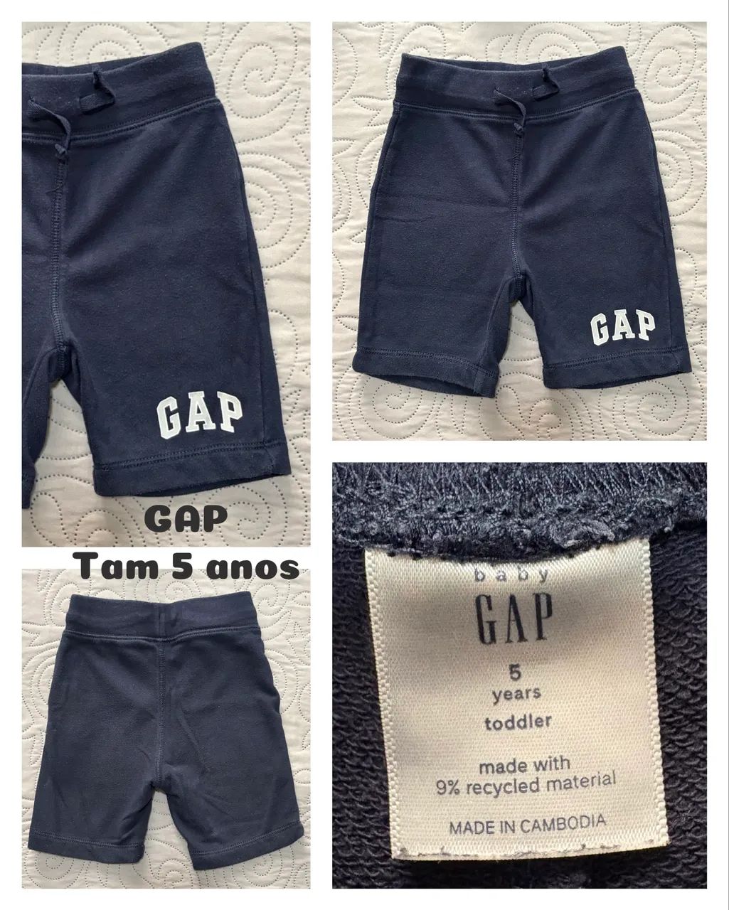 Lote camisetas e bermudas da GAP e 1 bermuda da Zara infantil - Foto 5