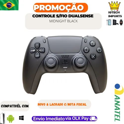 Controle sem fio DualSense Midnight Black PS5 - Original, Novo e Lacrado C/ Nota