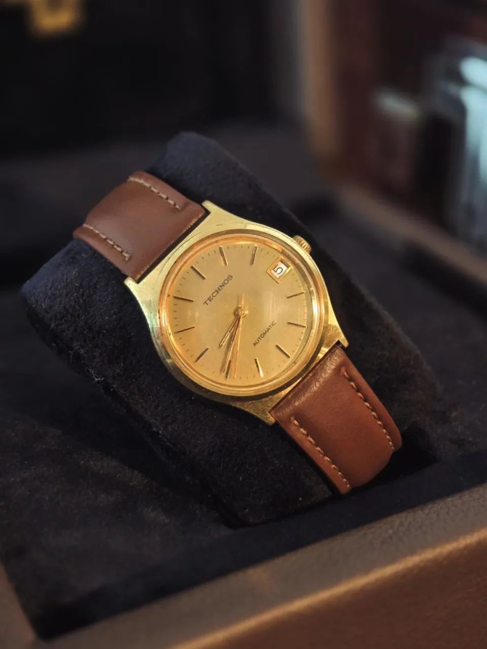 TECHNOS | AUTOMATIC DATE | CALIBRE SUIÇO | 1978 | PLAQUE D'OR - Foto 3