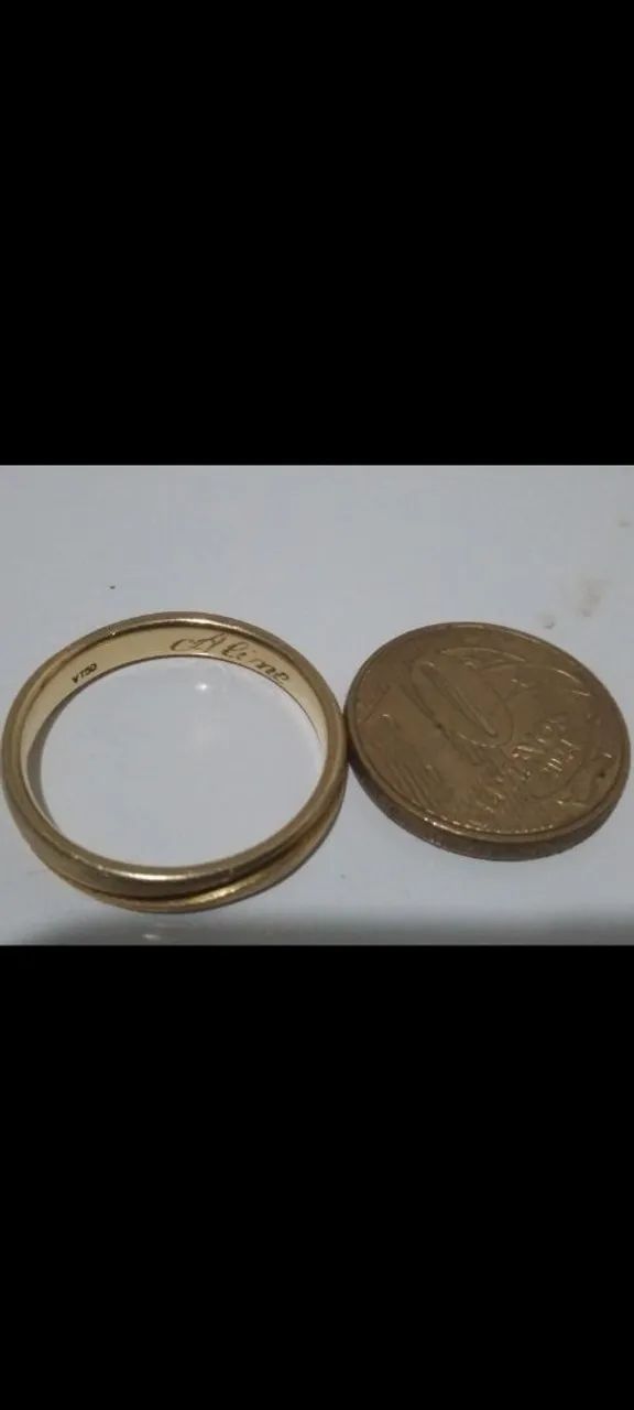 Aliança ouro 18k (750) - Foto 2