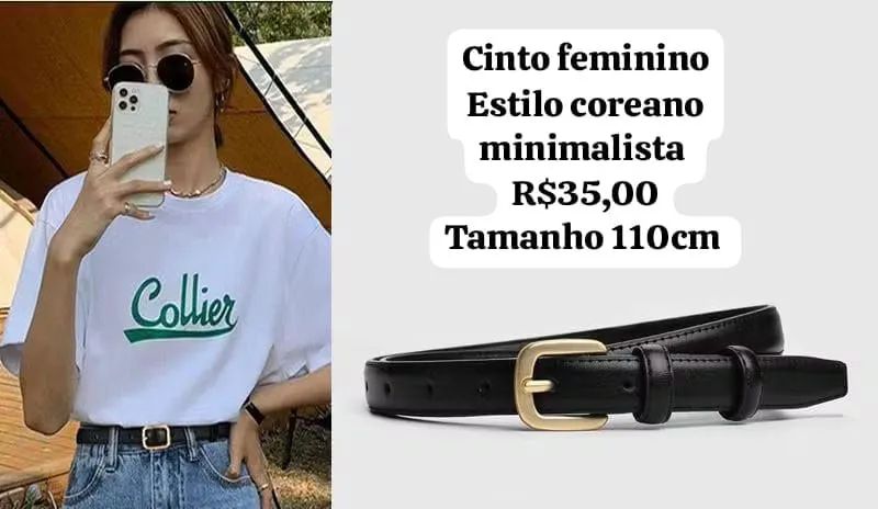 Cinto feminino moda coreana minimalista - Foto 5