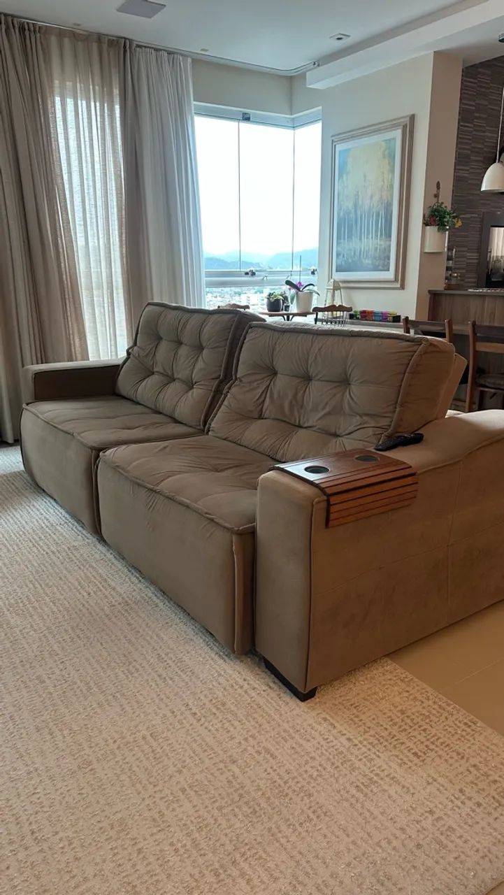 Sofá 2 lugares com chaise retrátil 